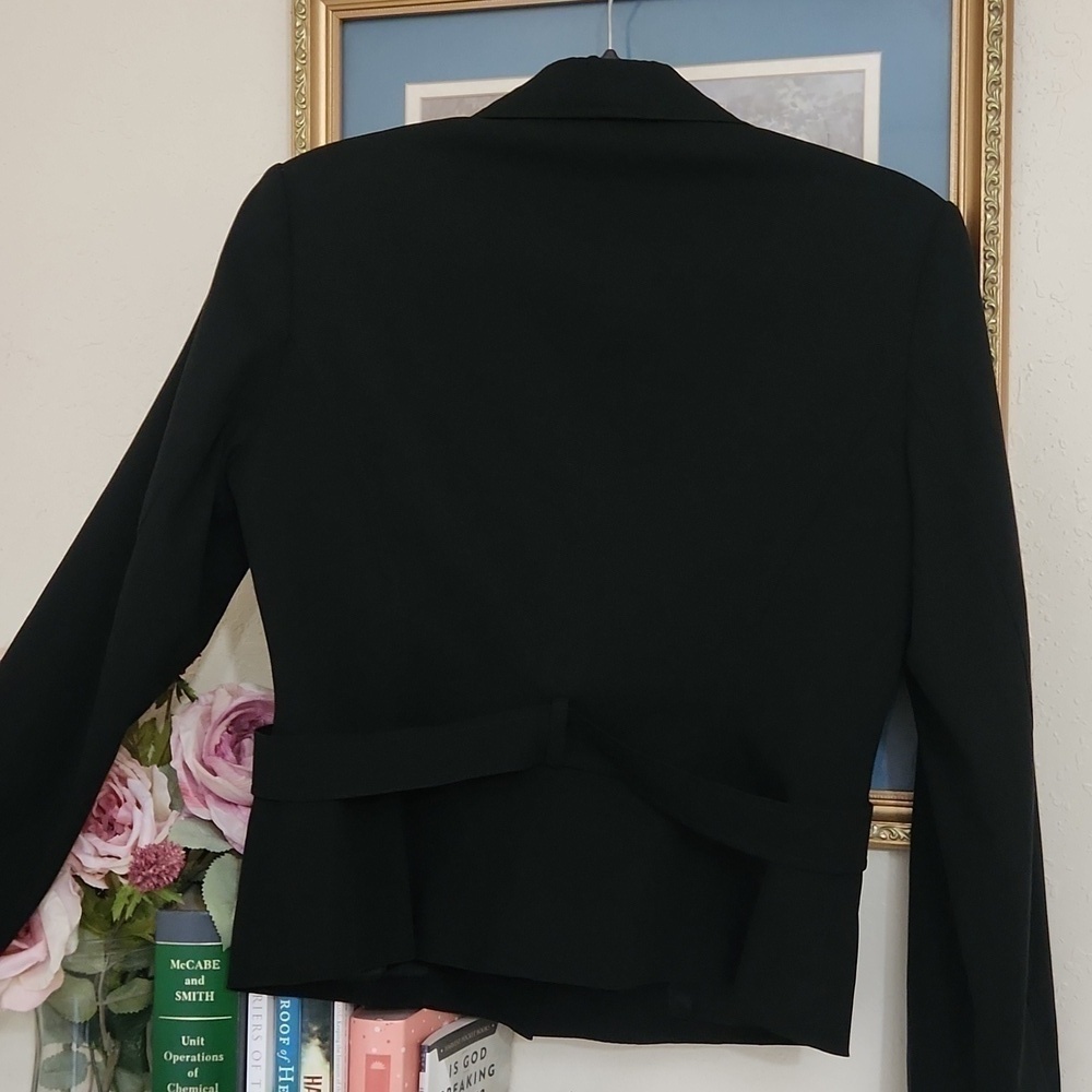 Talbots Stretch Black Blazer Collegiate Preppy Career Luxury Feminine Minimalist - Picture 13 of 16